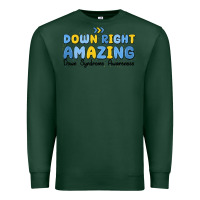 Sports Green down right amazing down syndrome awareness Premium Sweatshirt - MaliasSmallBusiness