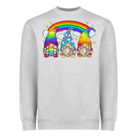 Heather Grey rainbow gnomes Heavyweight Sweatshirt - Zillion Design Studio