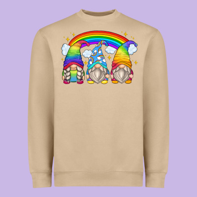 Rainbow Gnomes Heavyweight Sweatshirt Designed By Zillion Design Studio