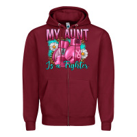 Burgundy Breast Cancer My Aunt İs A Fighter Zipper Hoodie - Artiststas