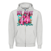 Dove Grey Breast Cancer My Aunt İs A Fighter Zipper Hoodie - Artiststas