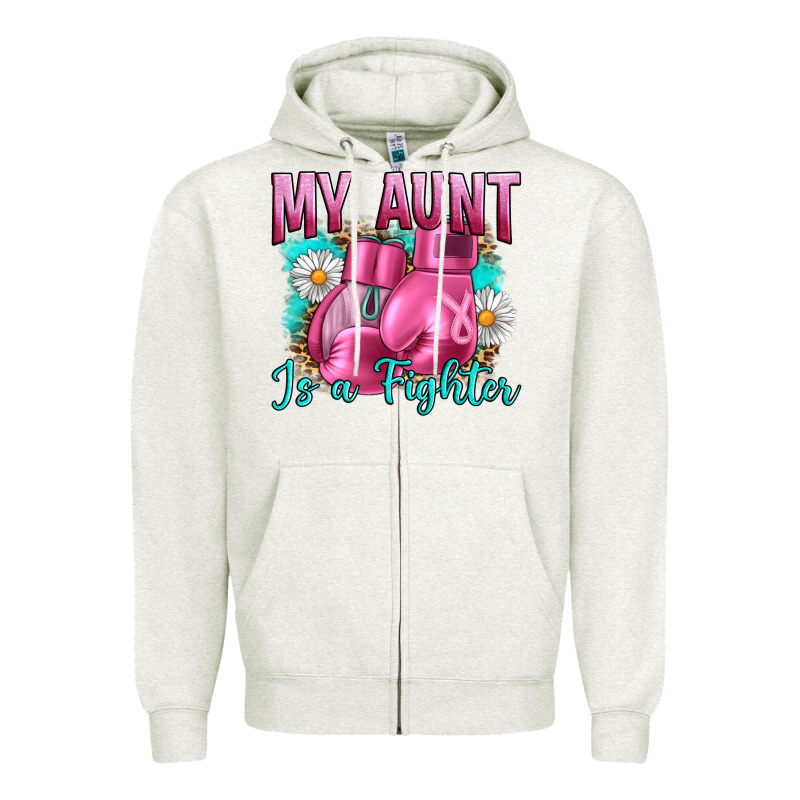 Breast Cancer My Aunt İs A Fighter Zipper Hoodie by Artiststas | Teevron