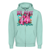 Seafoam Breast Cancer My Aunt İs A Fighter Zipper Hoodie - Artiststas