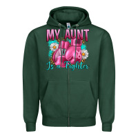 Sports Green Breast Cancer My Aunt İs A Fighter Zipper Hoodie - Artiststas