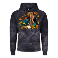 Cloud Black Fall afro woman with coffee Vintage Hoodie - RanaPortraitStore