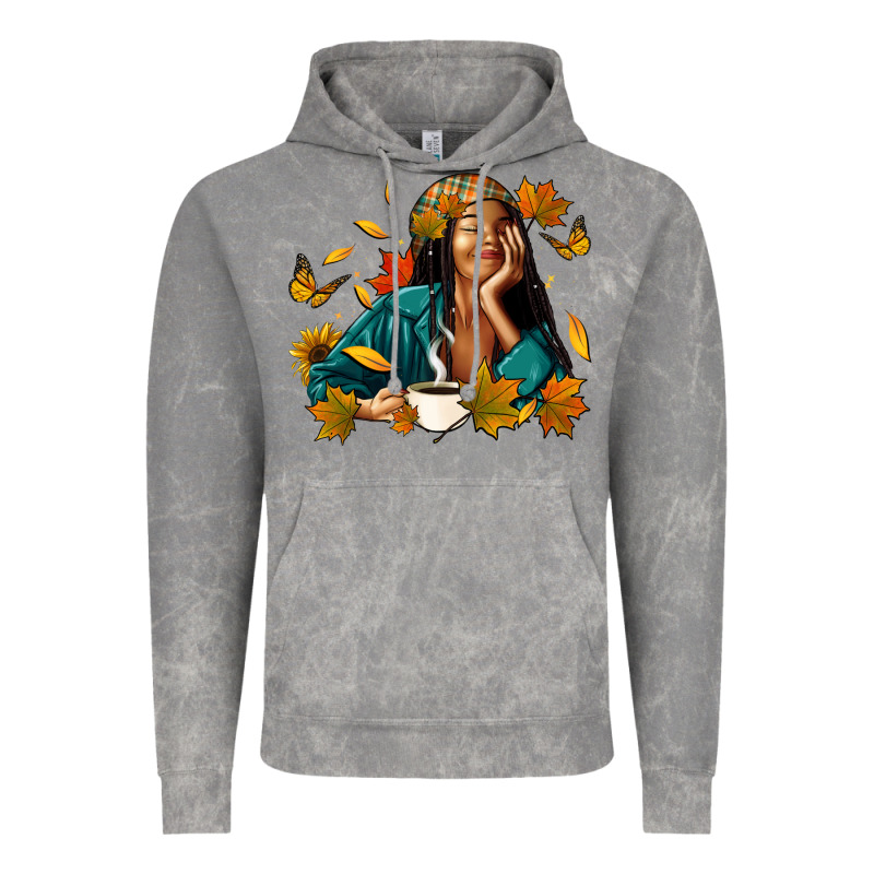 Fall Afro Woman With Coffee Vintage Hoodie by RanaPortraitStore | Teevron