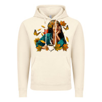 Vintage Artic Fall afro woman with coffee Vintage Hoodie - RanaPortraitStore