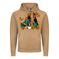 Vintage Camel Fall afro woman with coffee Vintage Hoodie - RanaPortraitStore