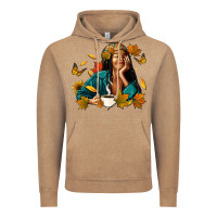 Vintage Coffee Fall afro woman with coffee Vintage Hoodie - RanaPortraitStore