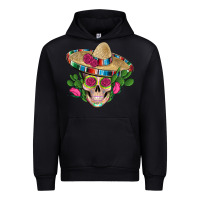 Black mexican skull sombrero roses cactus serape Urban Hoodie - Artiststas