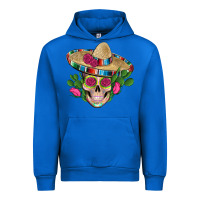 Cobalt mexican skull sombrero roses cactus serape Urban Hoodie - Artiststas