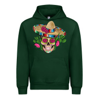 Forest Green mexican skull sombrero roses cactus serape Urban Hoodie - Artiststas