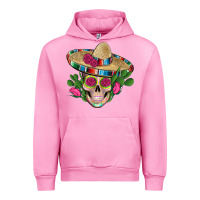Fuchsia Pink mexican skull sombrero roses cactus serape Urban Hoodie - Artiststas