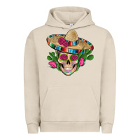 Pigment French Oak mexican skull sombrero roses cactus serape Urban Hoodie - Artiststas