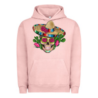 Pigment Salmon mexican skull sombrero roses cactus serape Urban Hoodie - Artiststas