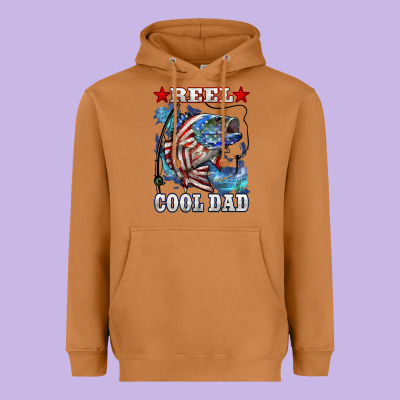 Reel Cool Dad Bass Heavyweight Hoodie Designed By Lillyallendesigns