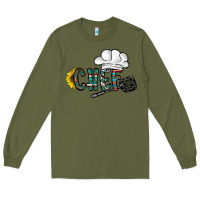 Army Green chef Long Sleeve Tee - CowhideDigitalArt
