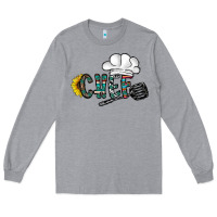 Heather Grey chef Long Sleeve Tee - CowhideDigitalArt