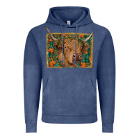 Vintage Denim Fall Cow Vintage Hoodie - RanaPortraitStore