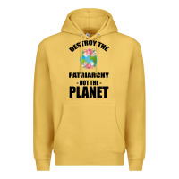 Antique Gold Destroy the patriarchy not the planet Premium Hoodie - Bettercallsaul