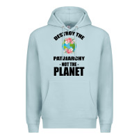 Blue Mist Destroy the patriarchy not the planet Premium Hoodie - Bettercallsaul