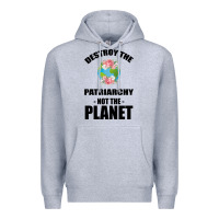Heather Grey Destroy the patriarchy not the planet Premium Hoodie - Bettercallsaul