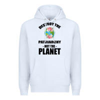 White Destroy the patriarchy not the planet Premium Hoodie - Bettercallsaul