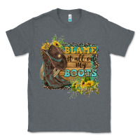 Charcoal Heather Blame It All On My Boots Classic Tee - FaDigitalArtStudio