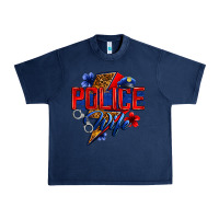 Navy police wife with lightning bolt Urban Heavy Tee - Zillion Design Studio