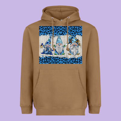 Snowy Christmas Gnomes Heavyweight Hoodie Designed By Barkaloodesign