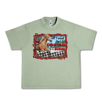 Oil Green all i want for christmas is a horse  with farm Urban Heavy Tee - RanaPortraitStore