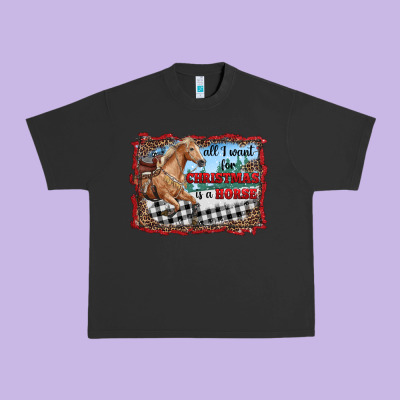 All I Want For Christmas Is A Horse  With Farm Urban Heavy Tee Designed By Ranaportraitstore