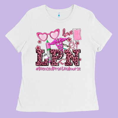Valentines Day Lpn Licensed Practical Nurse Ladies Tee Designed By Adodesignshop