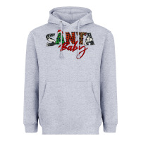 Heather Grey Santa baby Heavyweight Hoodie - BarkalooDesign