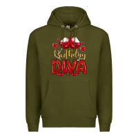 Army Green birthday diva Premium Hoodie - MaliasSmallBusiness