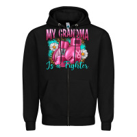 Black Breast Cancer My Grandma Is A Fighter Zipper Hoodie - Artiststas