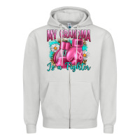 Dove Grey Breast Cancer My Grandma Is A Fighter Zipper Hoodie - Artiststas