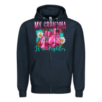 Navy Breast Cancer My Grandma Is A Fighter Zipper Hoodie - Artiststas