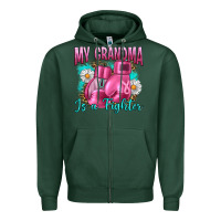 Sports Green Breast Cancer My Grandma Is A Fighter Zipper Hoodie - Artiststas