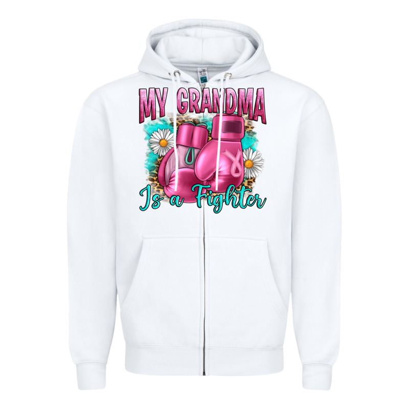 Breast Cancer My Grandma Is A Fighter Zipper Hoodie by Artiststas | Teevron
