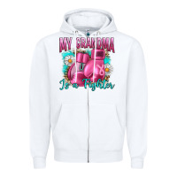 White Breast Cancer My Grandma Is A Fighter Zipper Hoodie - Artiststas