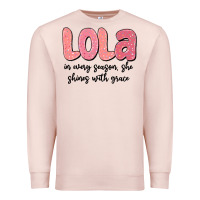 Pale Pink lola in every season, she shines with grace Premium Sweatshirt - MaliasSmallBusiness