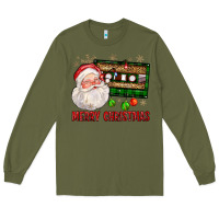 Army Green Merry christmas santa cassette Long Sleeve Tee - FaDigitalArtStudio