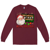 Burgundy Merry christmas santa cassette Long Sleeve Tee - FaDigitalArtStudio