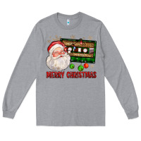 Heather Grey Merry christmas santa cassette Long Sleeve Tee - FaDigitalArtStudio