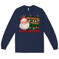 Navy Merry christmas santa cassette Long Sleeve Tee - FaDigitalArtStudio