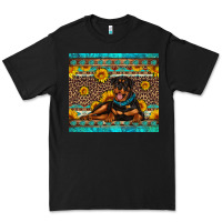 Black Rottweiler with western background Premium Tee - Artiststas