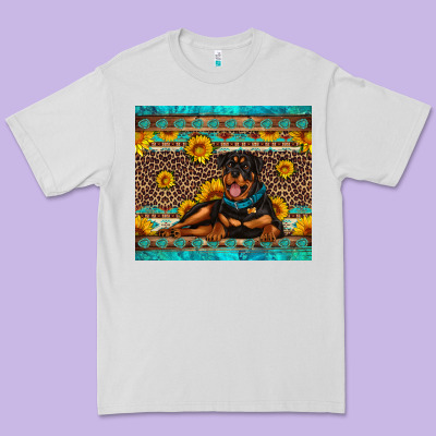 Rottweiler With Western Background Premium Tee Designed By Artiststas