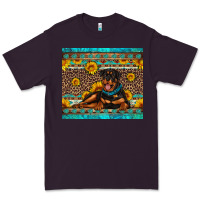 Plum Rottweiler with western background Premium Tee - Artiststas