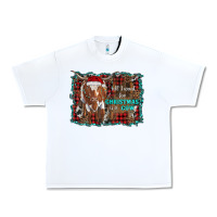 White all i want for christmas is a cow longhorn Urban Heavy Tee - RanaPortraitStore